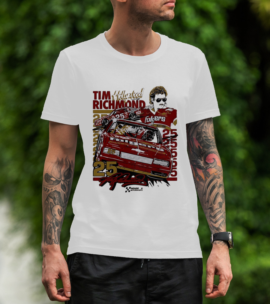 Tim Richmond Hollywood 25 Hendrick Motorsports Folgers NASCAR Racing T-Shirt
