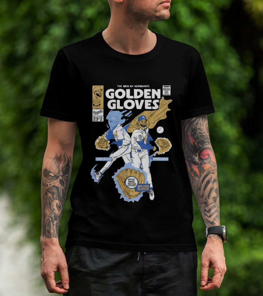 The Meniny Hermanos Royals Hall Of Fame 2026 Golden Gloves Bobby Witt Jr Freddie Freeman T-Shirt