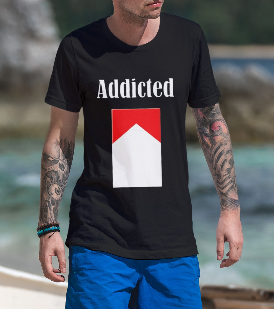 Addicted Cigarette Pack Minimalist Marlboro T-Shirt