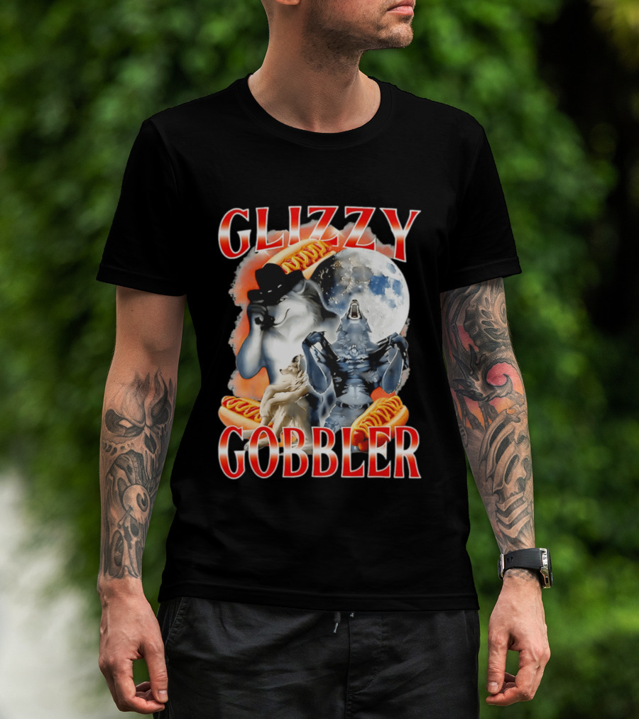 Glizzy Gobbler Wolf Moon Hot Dog Meme T-Shirt
