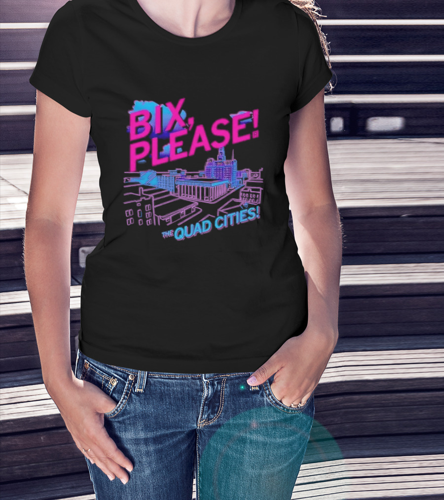 Bix Please The Quad Cities Skyline Retro Aesthetic T-Shirt