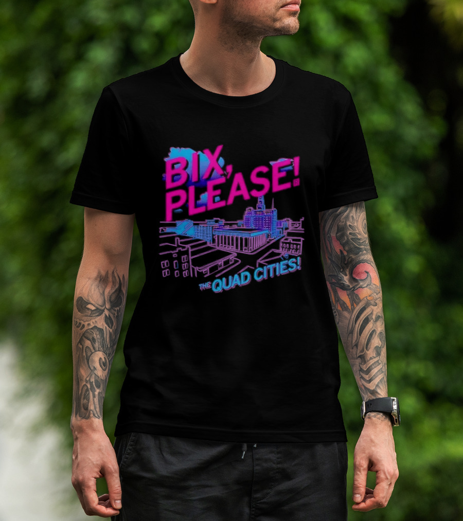 Bix Please The Quad Cities Skyline Retro Aesthetic T-Shirt