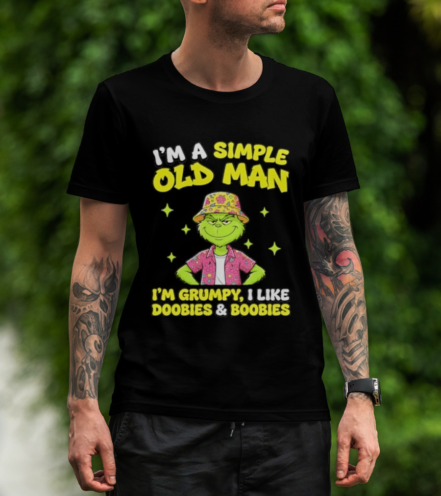 I'm A Simple Old Man Grumpy I Like Boobies Hawaiian Hat T-Shirt