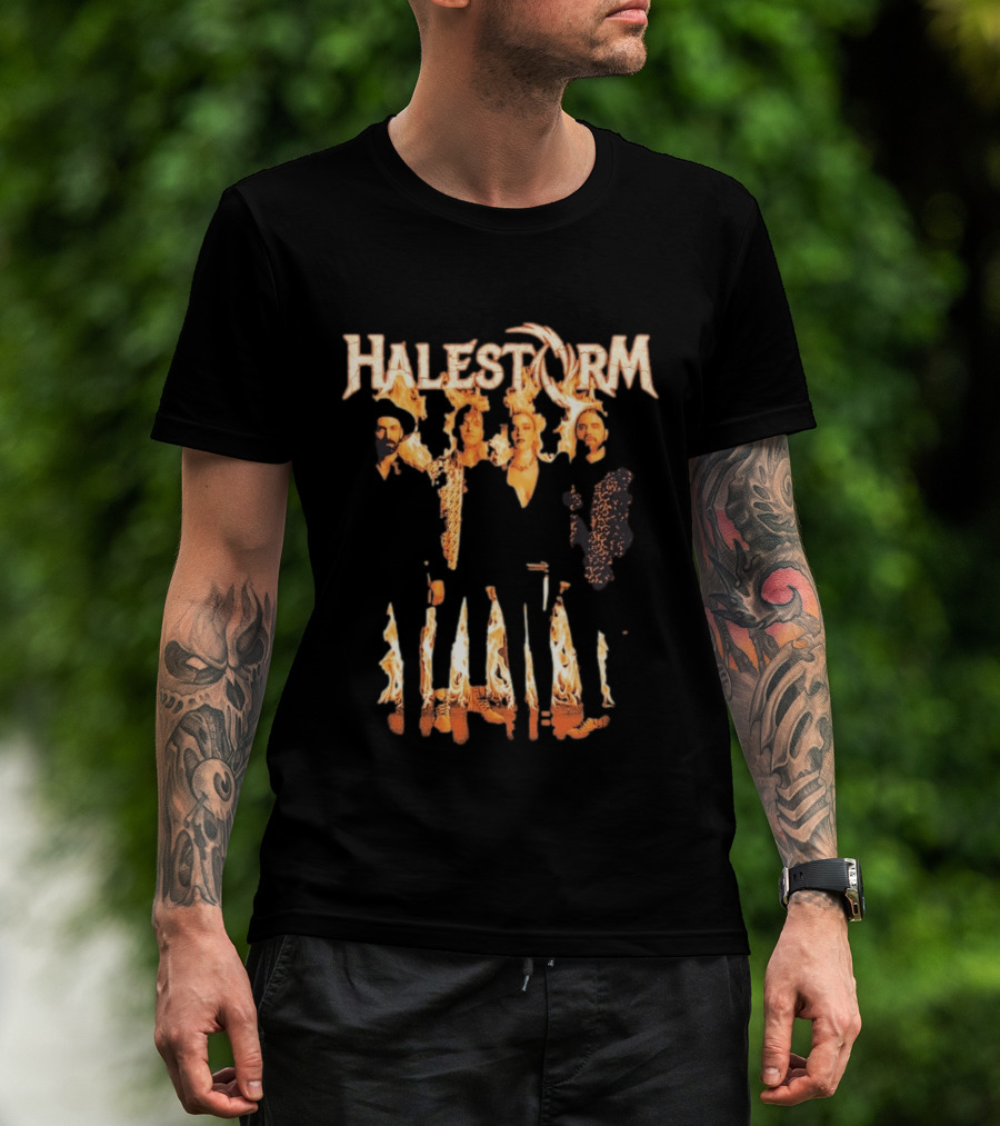 Halestorm Firestorm Band Members Flames T-Shirt