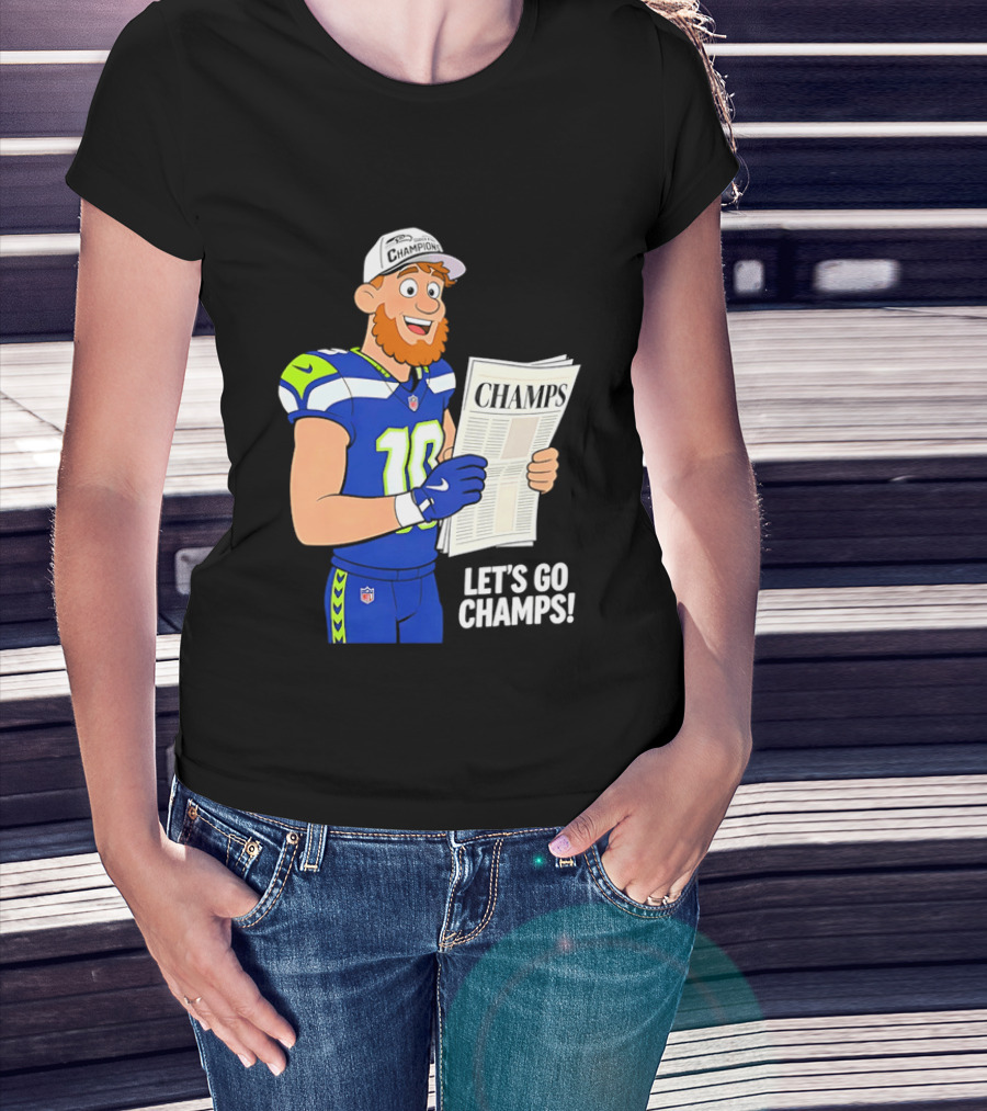 Champs Let's Go Champs Seattle Seahawks Football Fan Celebration T-Shirt