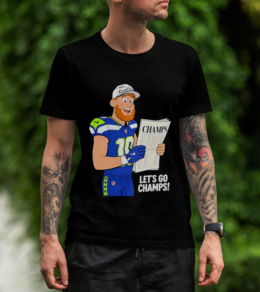 Champs Let's Go Champs Seattle Seahawks Football Fan Celebration T-Shirt