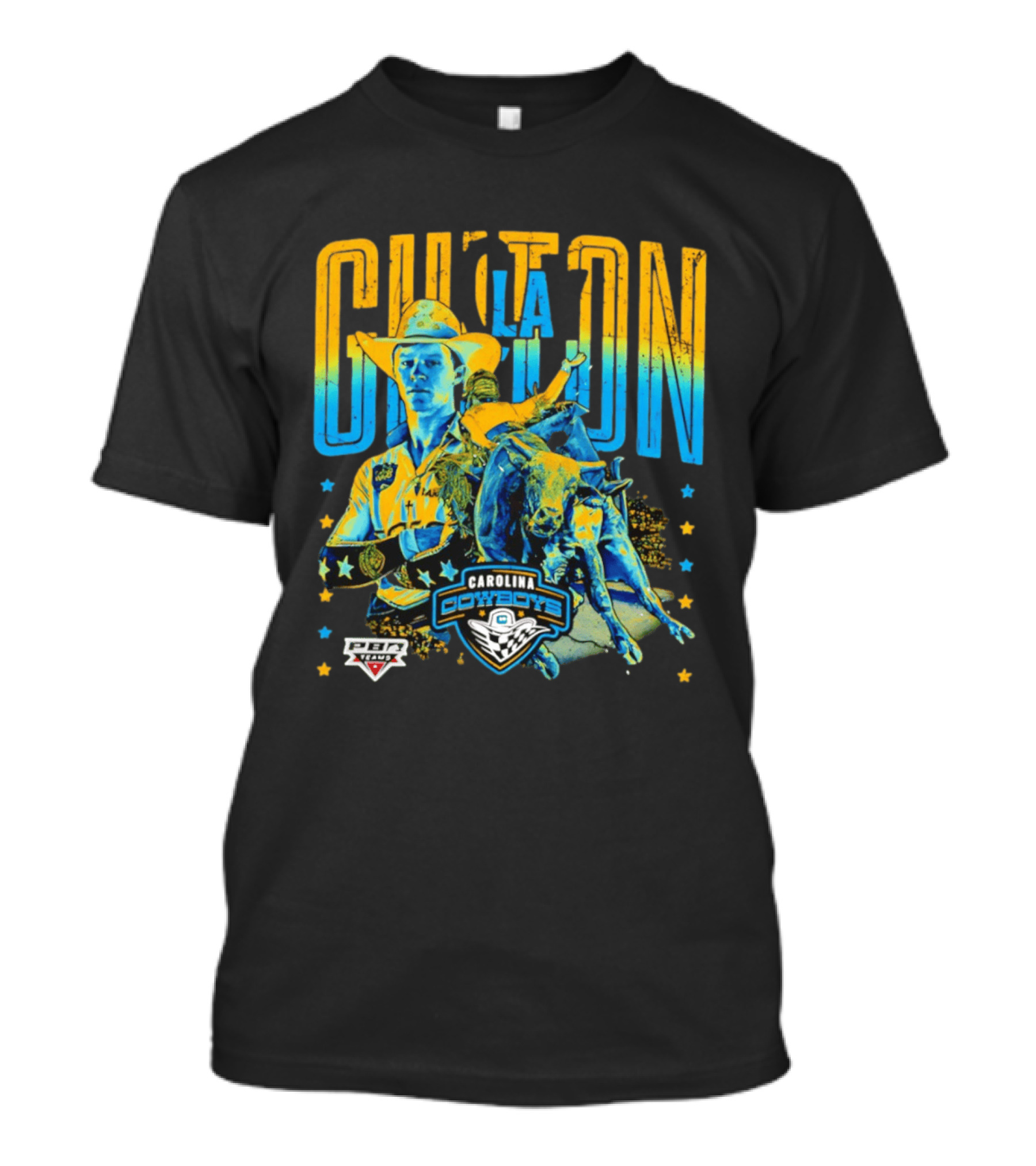 Carolina Cowboys Clay Guiton PBR Ranch Riding Champion T-Shirt