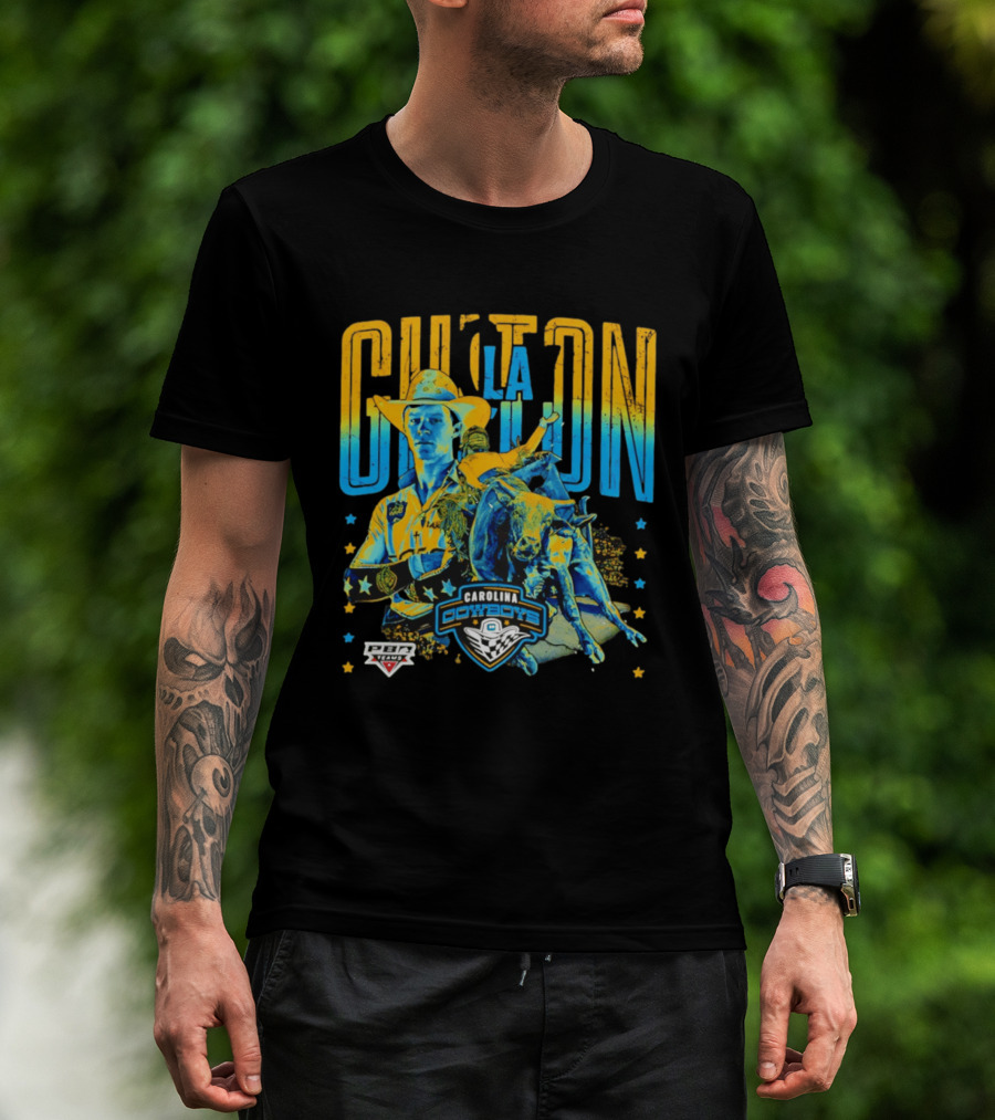 Carolina Cowboys Clay Guiton PBR Ranch Riding Champion T-Shirt