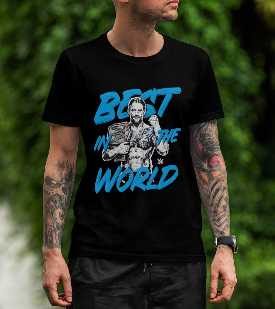 CM Punk Best In The World WWE Champion Sketch T-Shirt