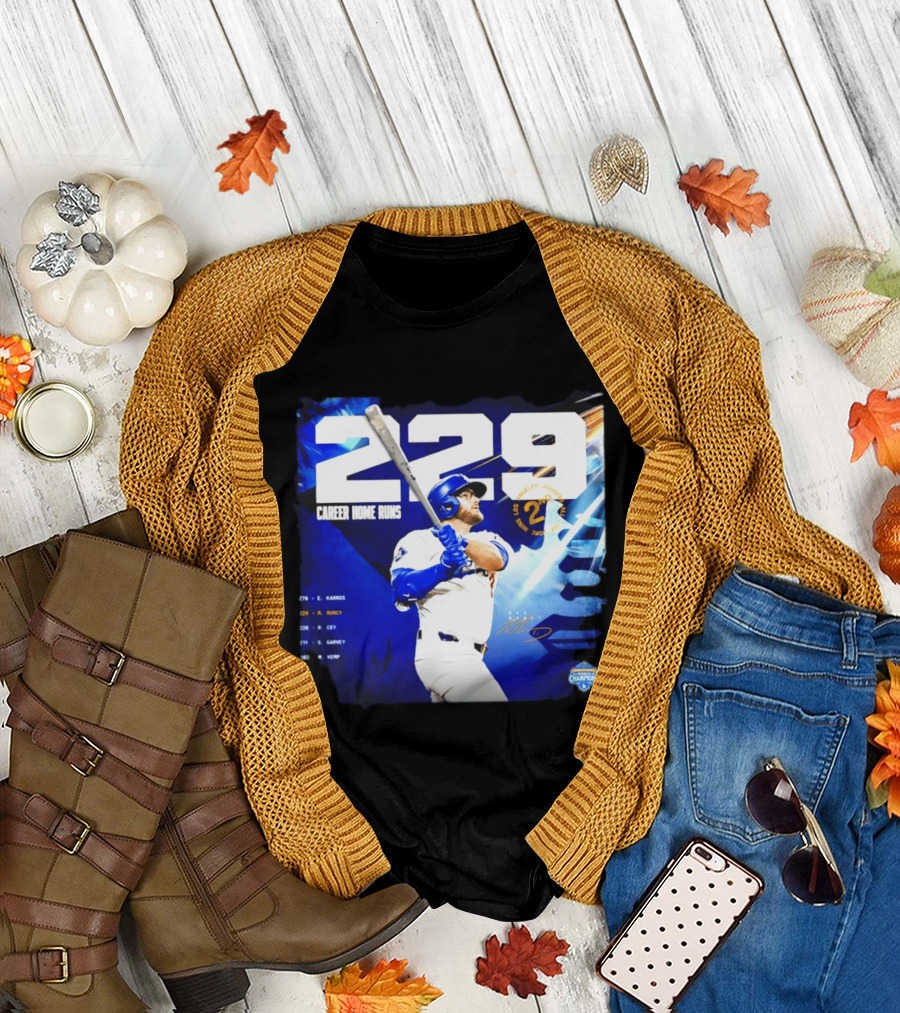 Max Muncy Los Angeles Dodgers 229 Career Home Runs Celebration MLB Champions T-Shirt