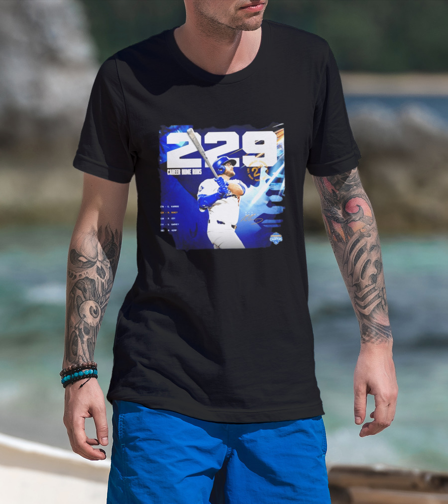 Max Muncy Los Angeles Dodgers 229 Career Home Runs Celebration MLB Champions T-Shirt