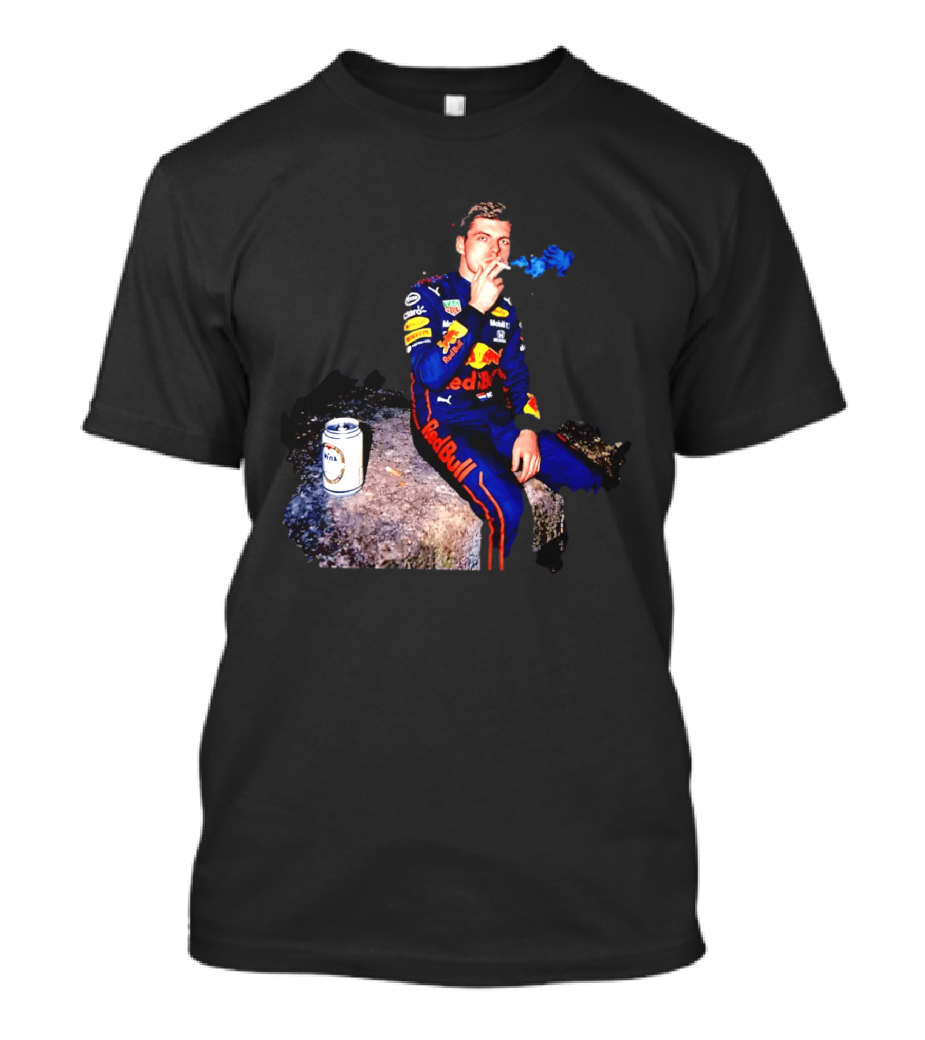 Max Verstappen Red Bull Racing Formula 1 Driver Smoking Racing Suit T-Shirt