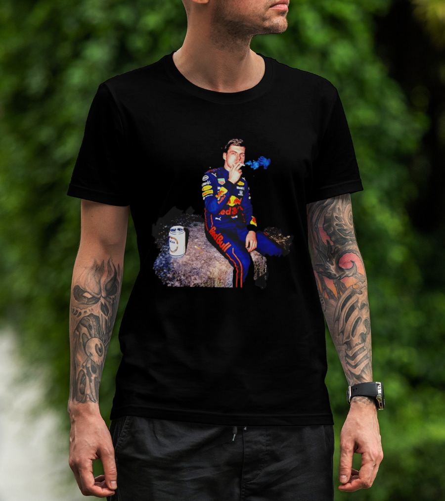 Max Verstappen Red Bull Racing Formula 1 Driver Smoking Racing Suit T-Shirt