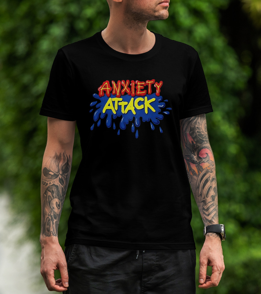 Anxiety Attack Mental Health Awareness Cartoon T-Shirt