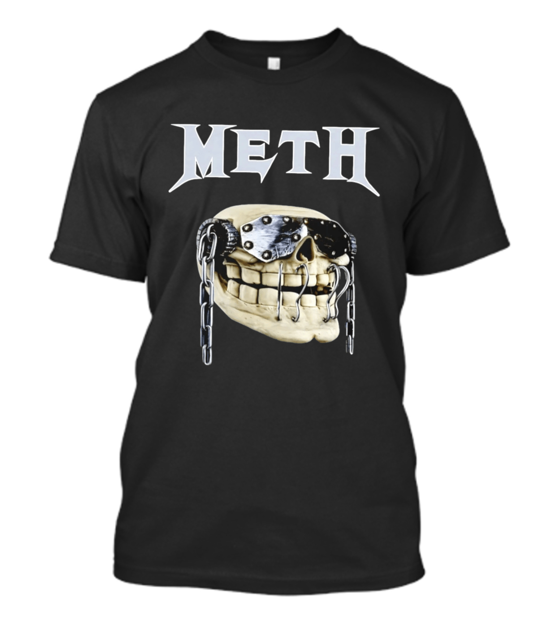 Meth Skull Metal Goggles Chains T-Shirt