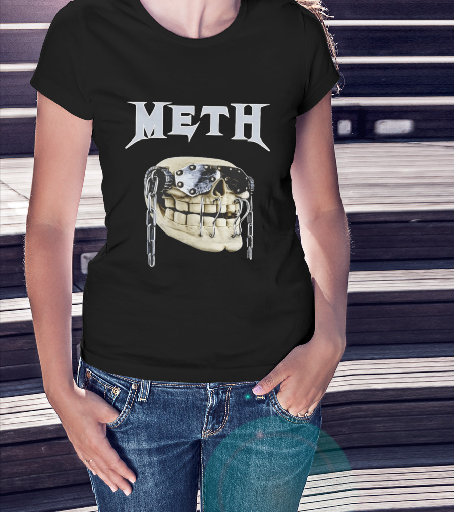 Meth Skull Metal Goggles Chains T-Shirt