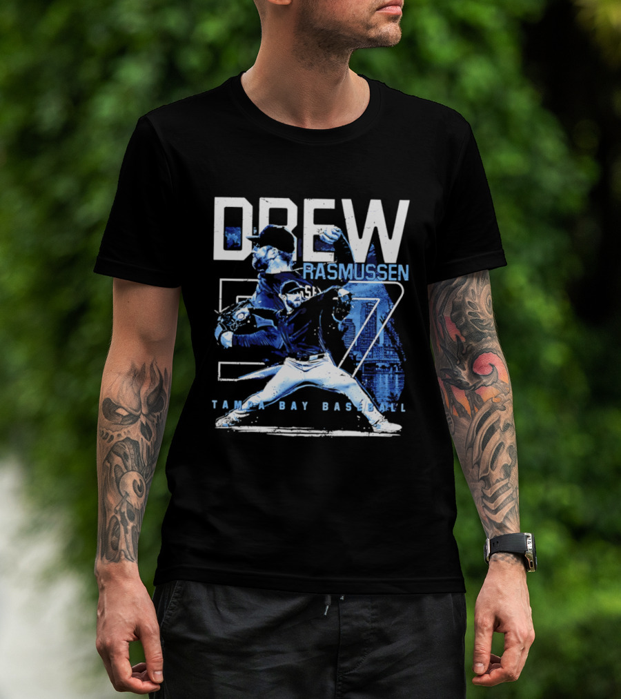 Drew Rasmussen 57 Tampa Bay Baseball T-Shirt