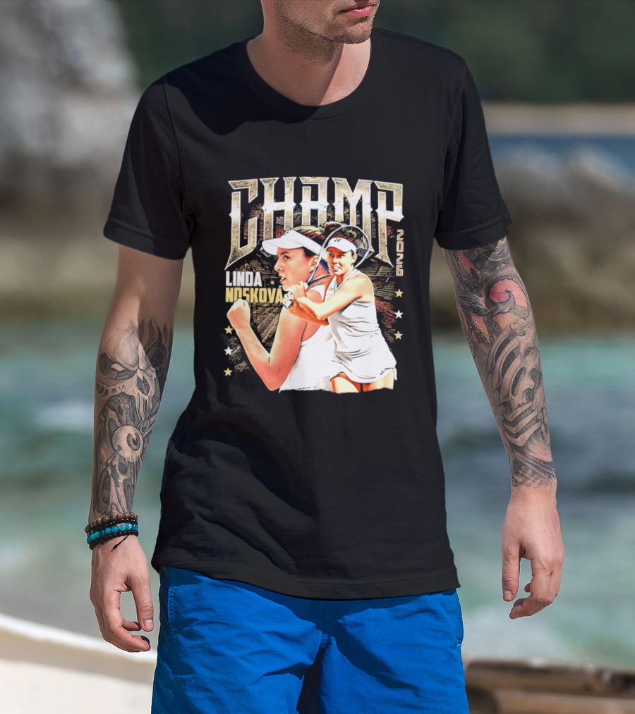 Linda Noskova Wimbledon 2026 Champ Bold Tennis Celebration T-Shirt