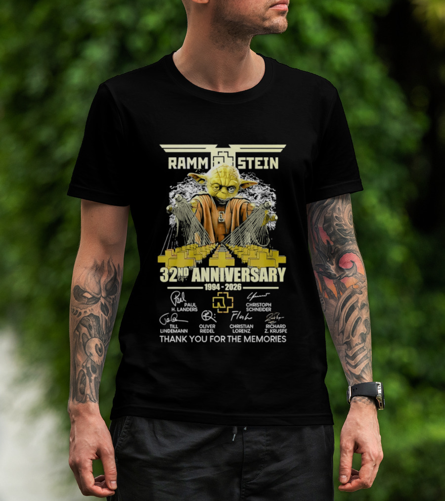 Rammstein 32Nd Anniversary 1994 2026 Thank You For The Memories Yoda Edition T-Shirt
