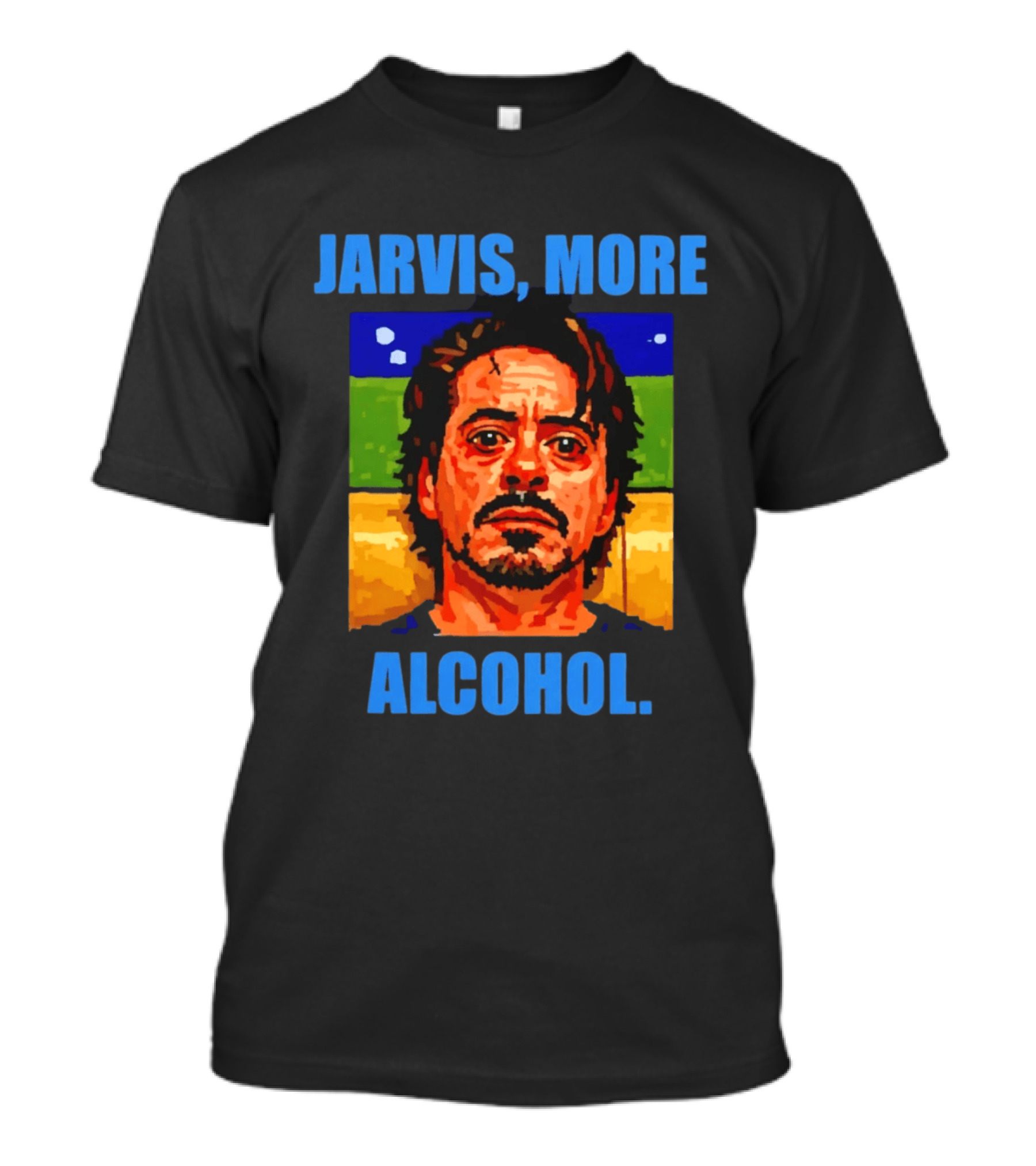Jarvis More Alcohol Tony Stark Robert Downey Jr T-Shirt