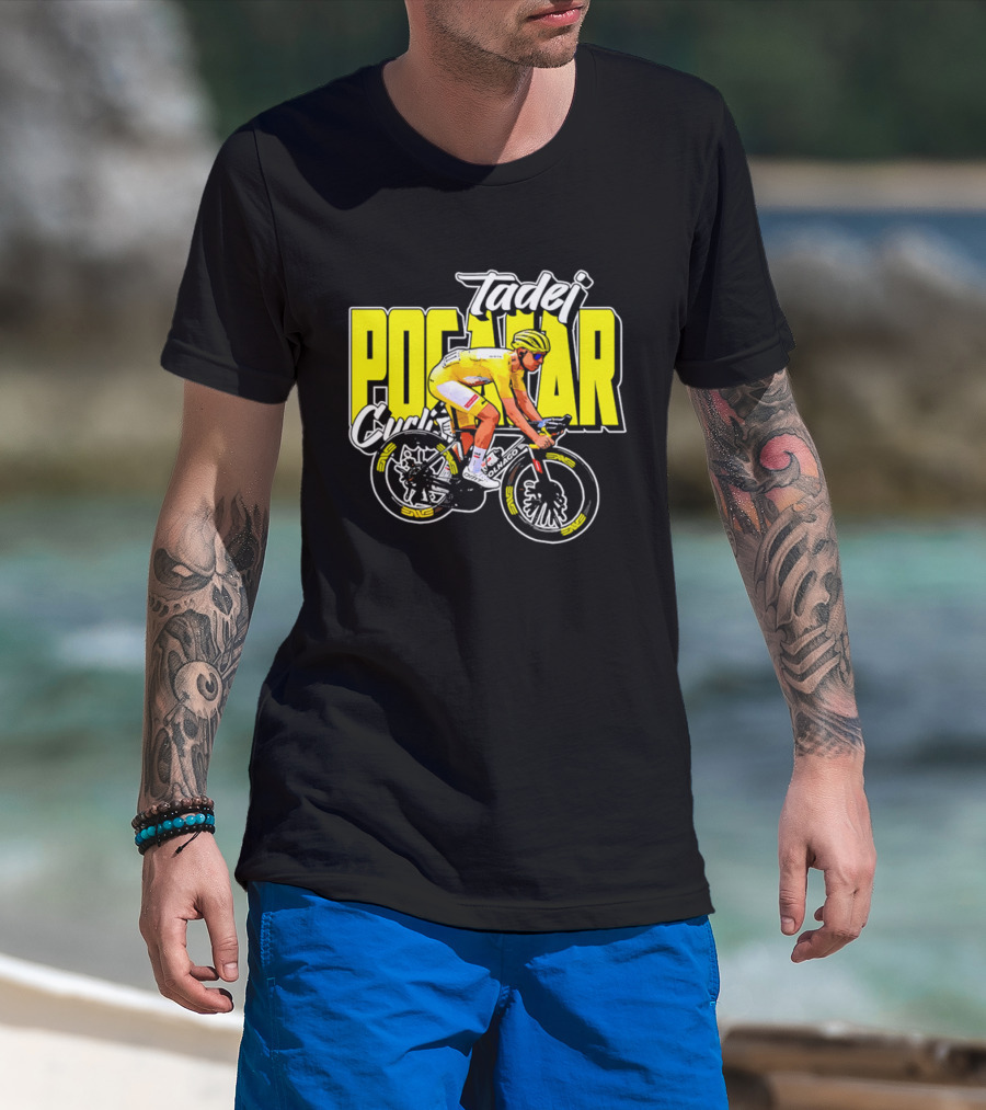 Tadej Pogacar Cycling Yellow Jersey Race Champion T-Shirt