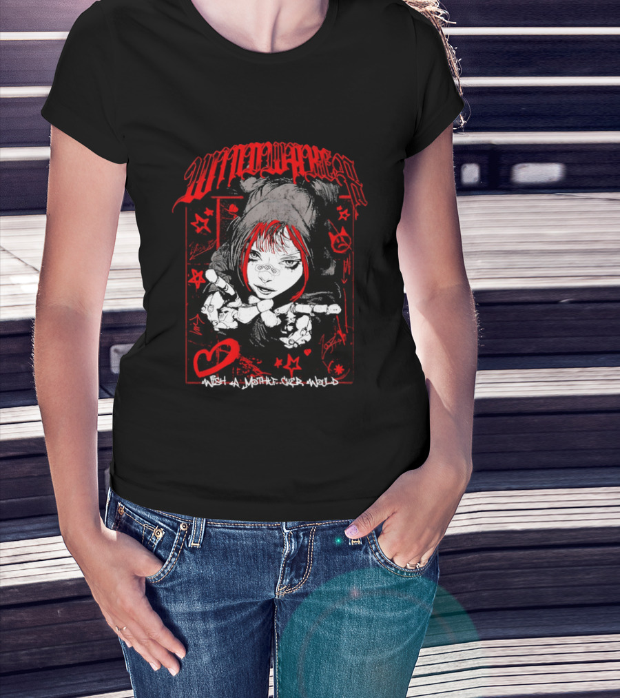 Windwaker Wish A Mfer Would Red And Black Graphic With Stars And Peace T-Shirt