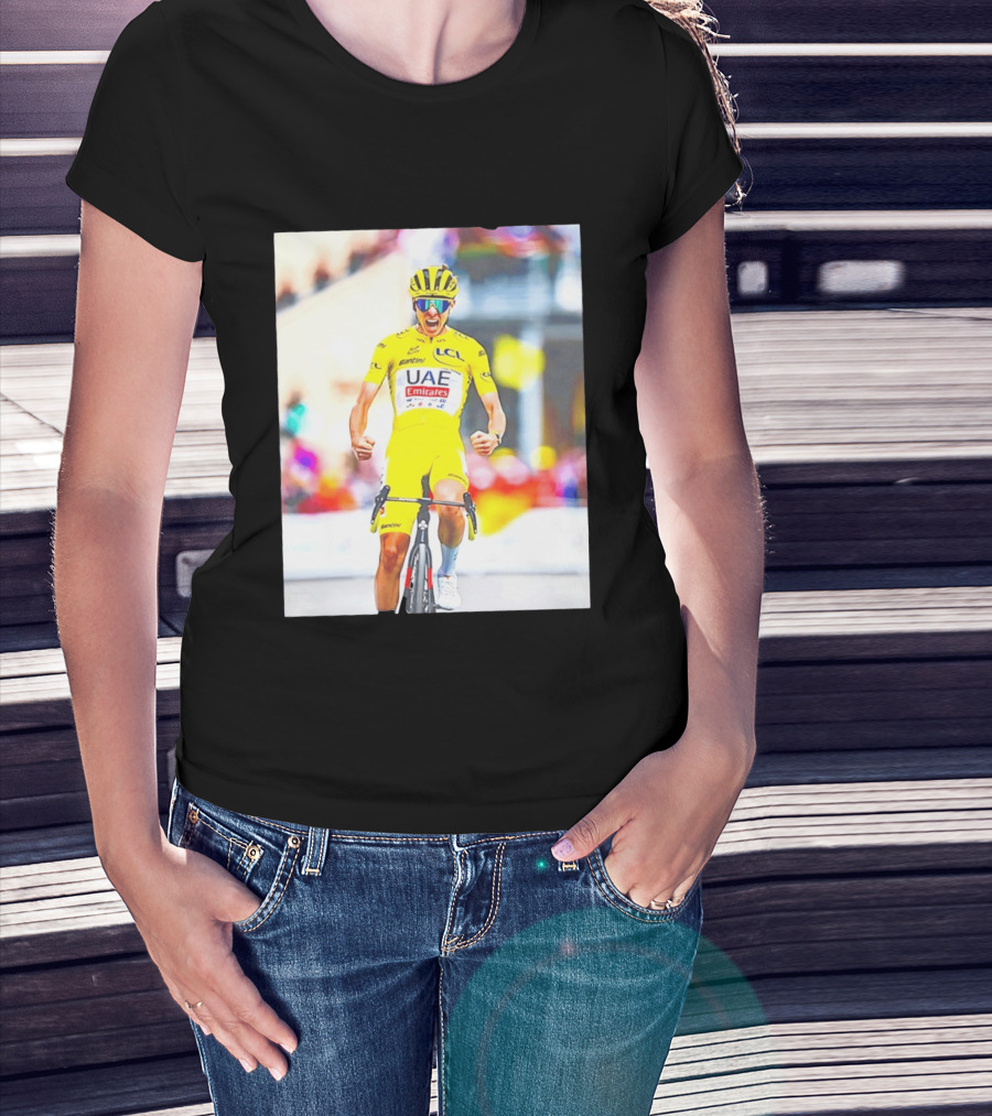 Tadej Pogačar UAE Team Emirates Tour De France Victory Moment T-Shirt