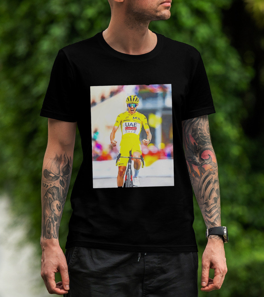 Tadej Pogačar UAE Team Emirates Tour De France Victory Moment T-Shirt