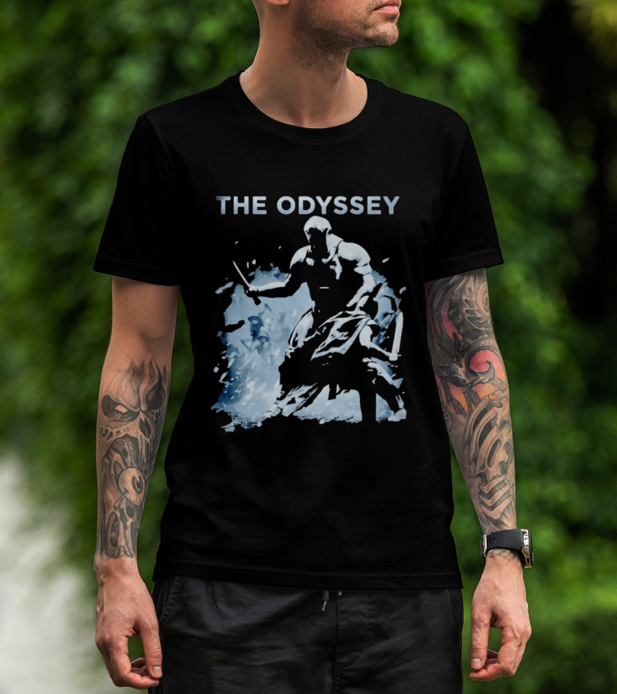 The Odyssey Warrior Dual Blade Combat Hooded Adventure T-Shirt