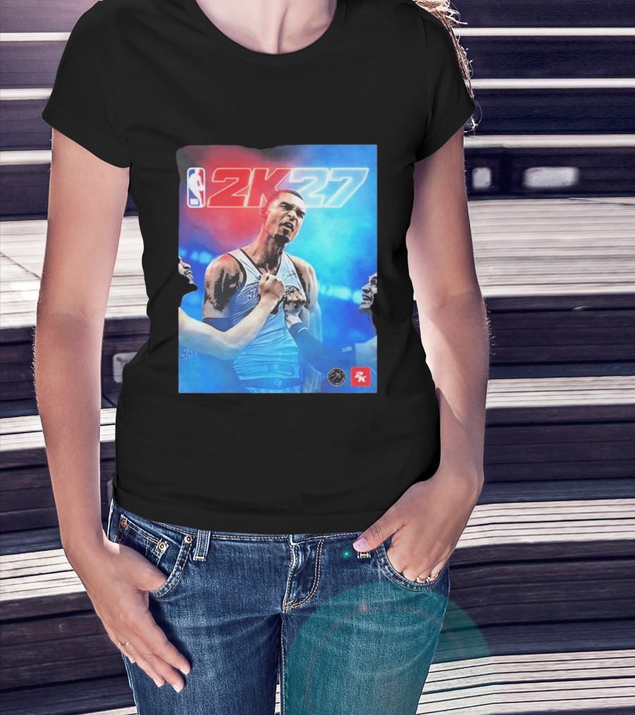 Victor Wembanyama NBA 2K27 Cover Athlete Basketball Gaming 2K Sports T-Shirt