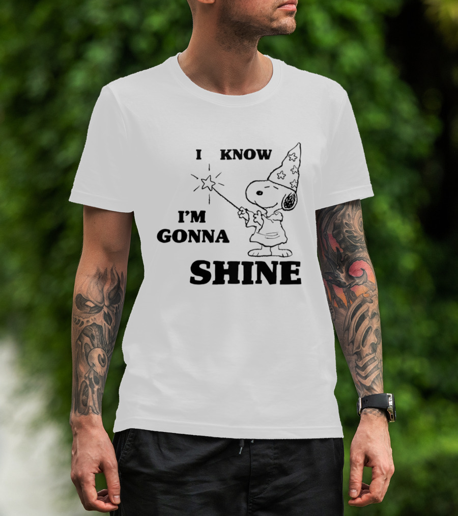Snoopy Wizard I Know I'm Gonna Shine Magic Wand Stars T-Shirt