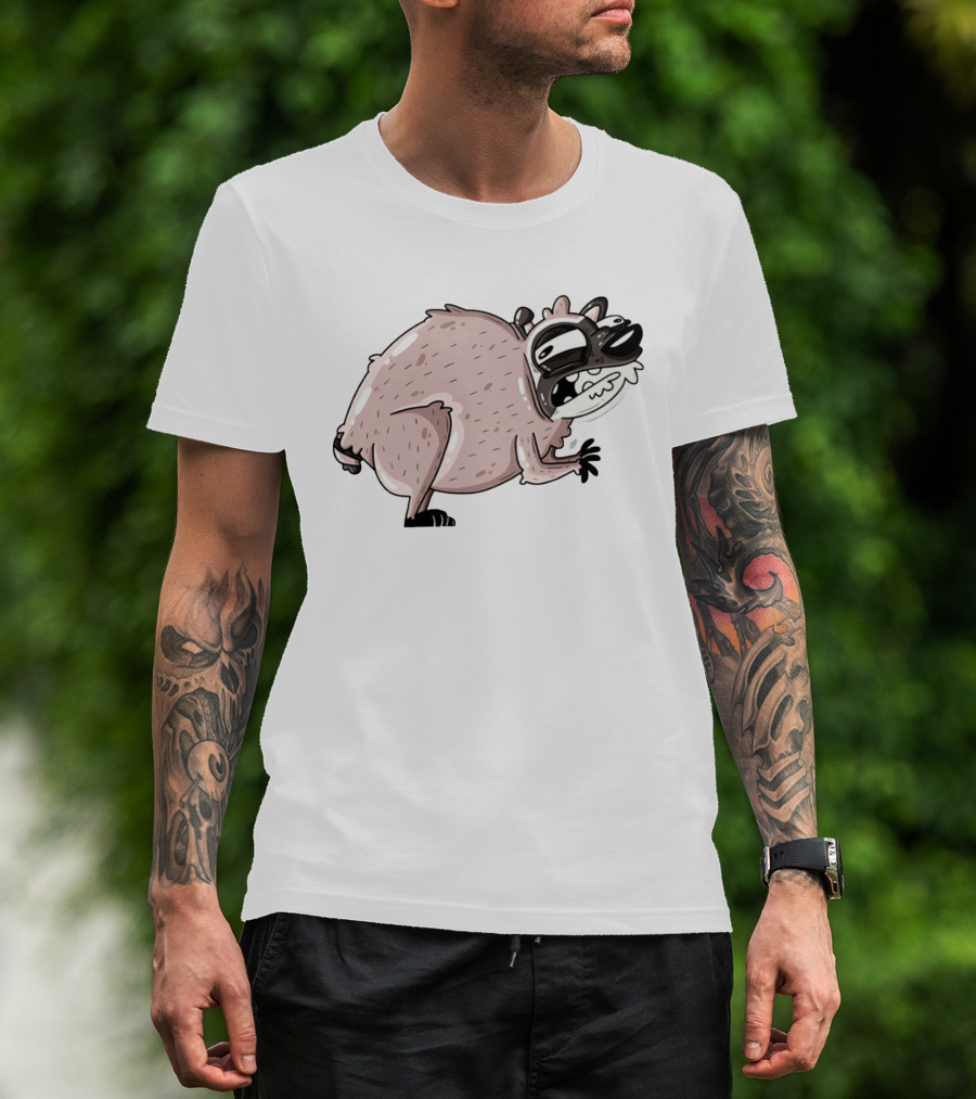 Jimothy Cartoon Raccoon Sticker T-Shirt