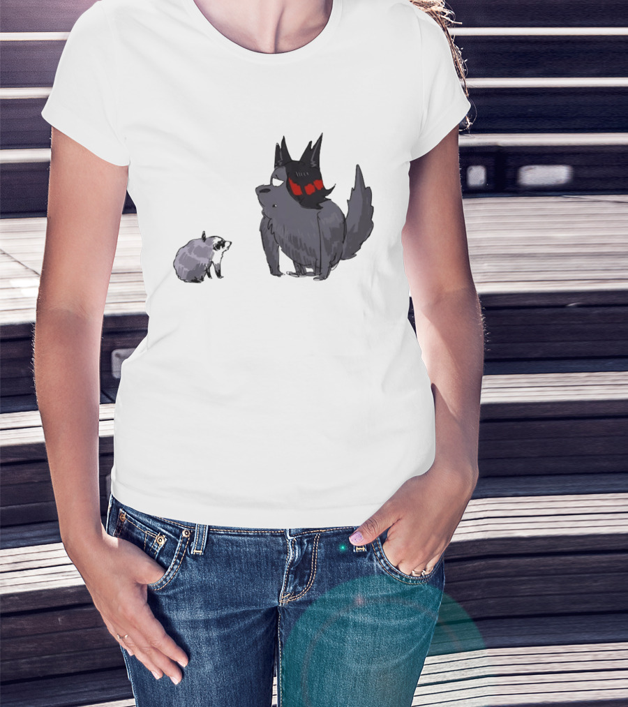 Mr Looper And Jimothy Raccoon Cartoon Funny Animal Characters T-Shirt