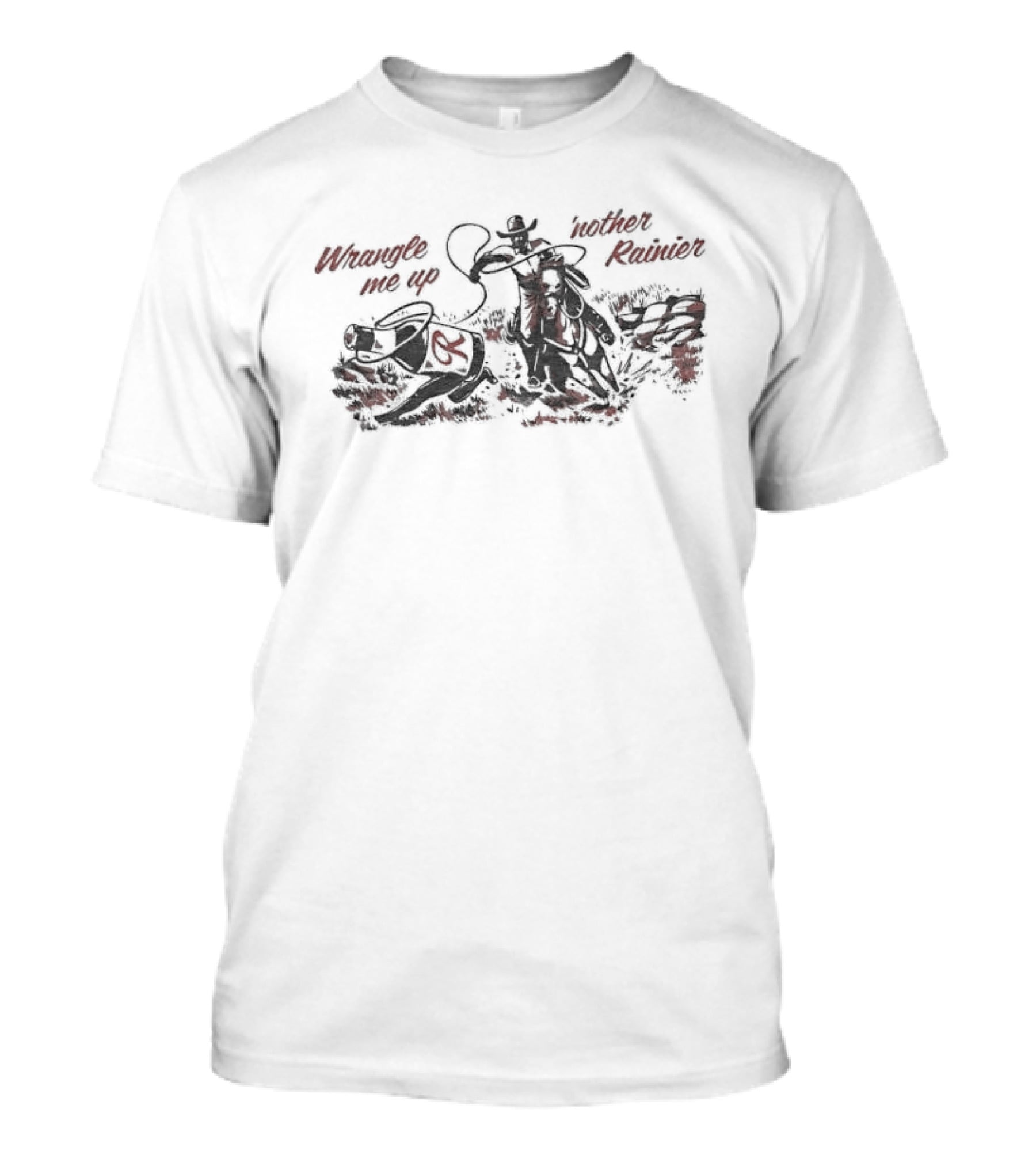 Wrangle Me Up 'nother Rainier Beer Cowboy Adventure T-Shirt