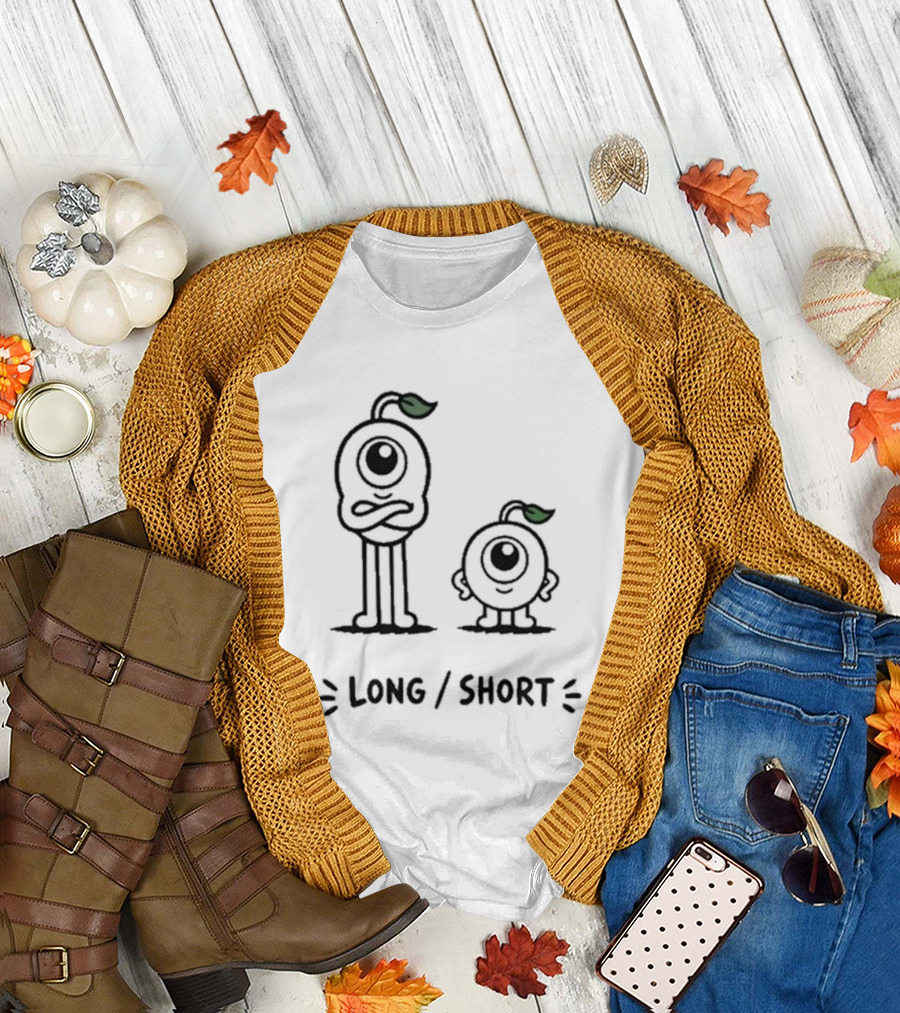Standx Long Short Cute Monsters One Eyed Characters With Leaf Antennas T-Shirt