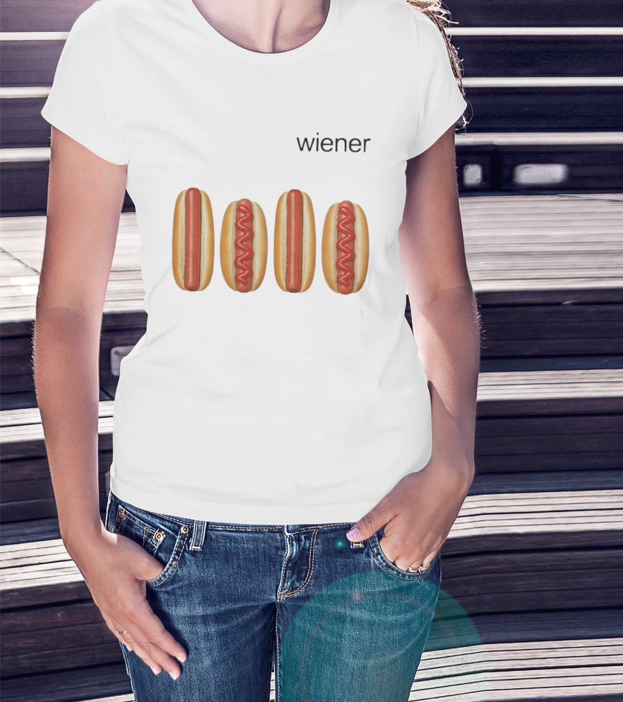 Wiener Hot Dog Ketchup Food Iconic Snack T-Shirt