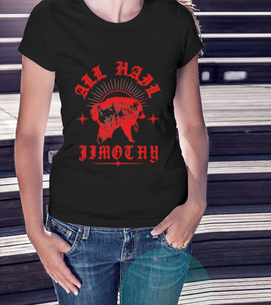 All Hail Jimothy Raccoon Red Starburst Buffalo T-Shirt