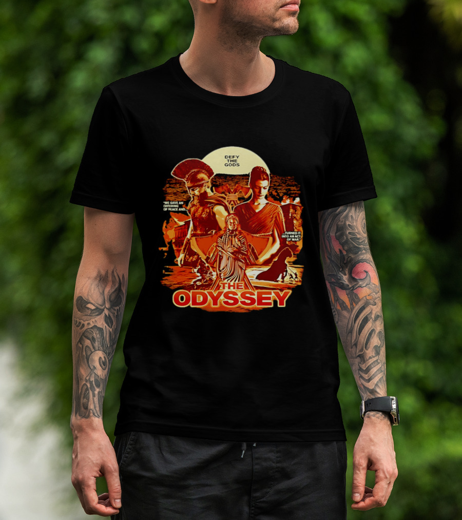 The Odyssey Defy The Gods Offering Of Peace Into Act Of War T-Shirt