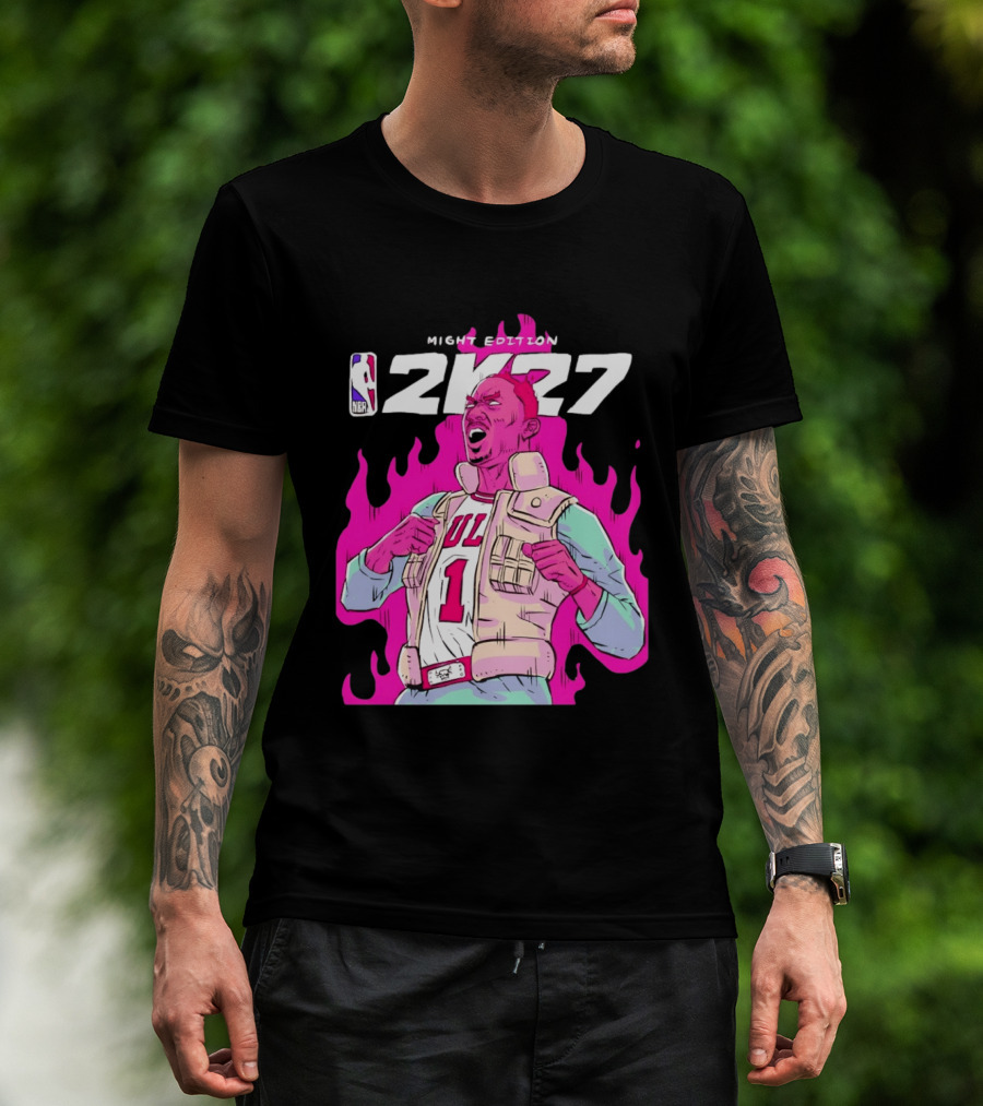 Derrick Rose Bulls NBA 2K27 Might Edition Basketball T-Shirt