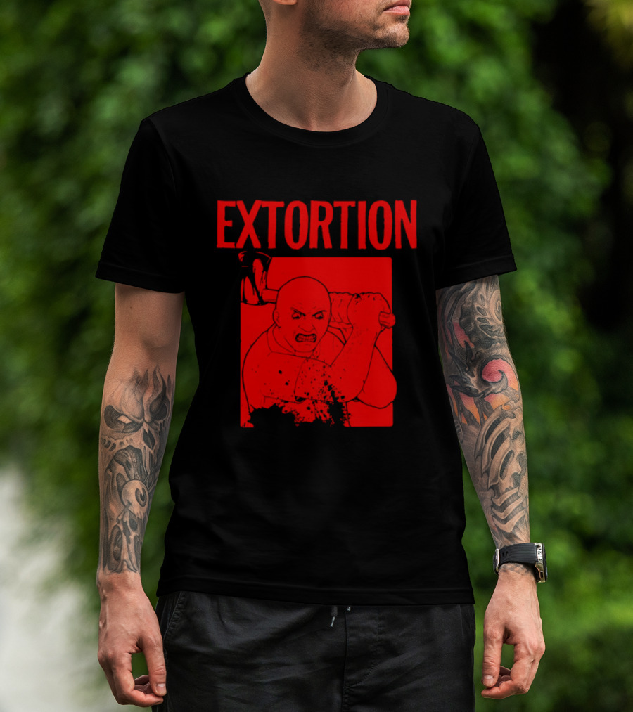 EXTORTION Self Titled Album Cover Art Distorted Face T-Shirt