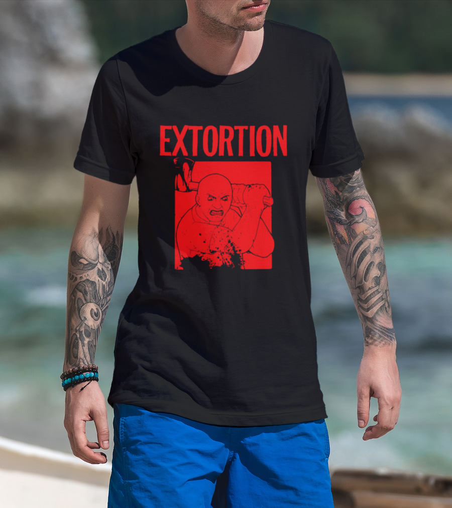 EXTORTION Self Titled Album Cover Art Distorted Face T-Shirt