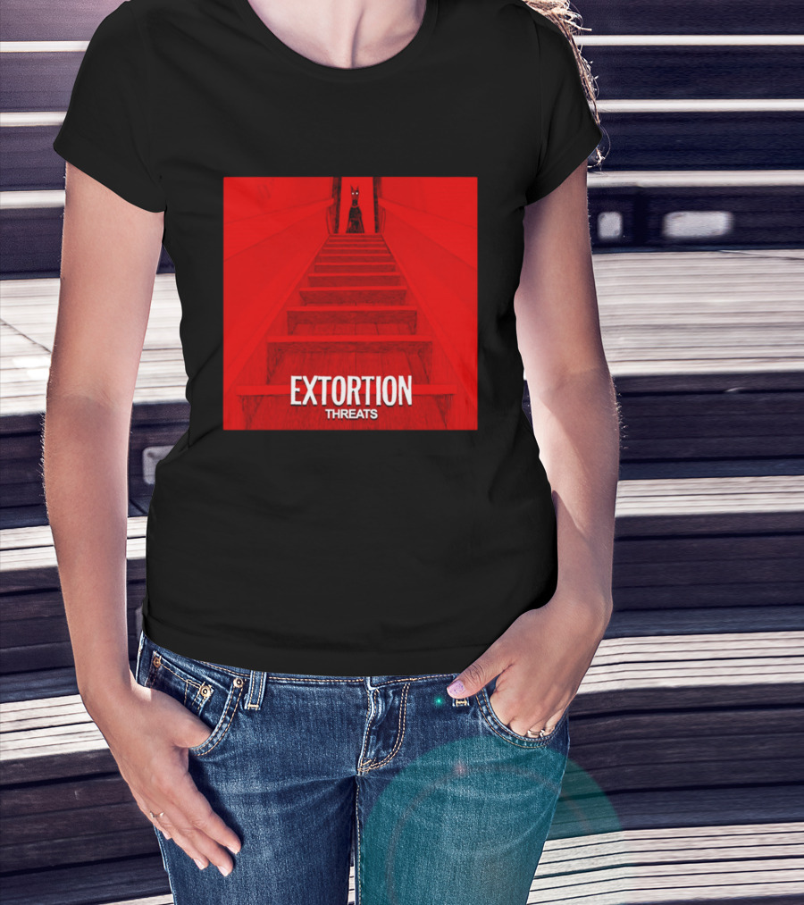 Extortion Threats Dark Stairs Red Scene T-Shirt