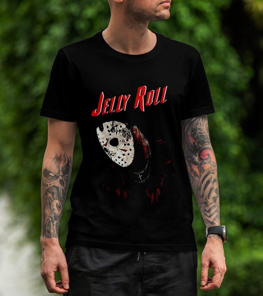 Jelly Roll Horror Mask Halloween T-Shirt