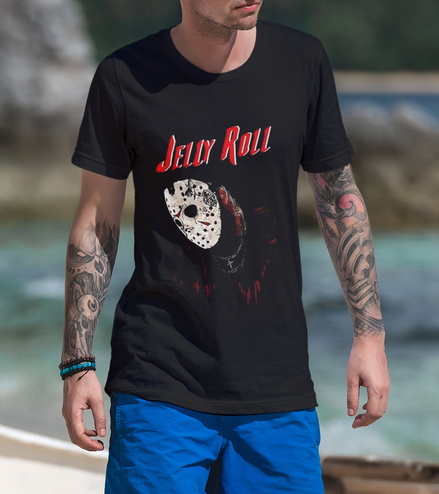 Jelly Roll Horror Mask Halloween T-Shirt