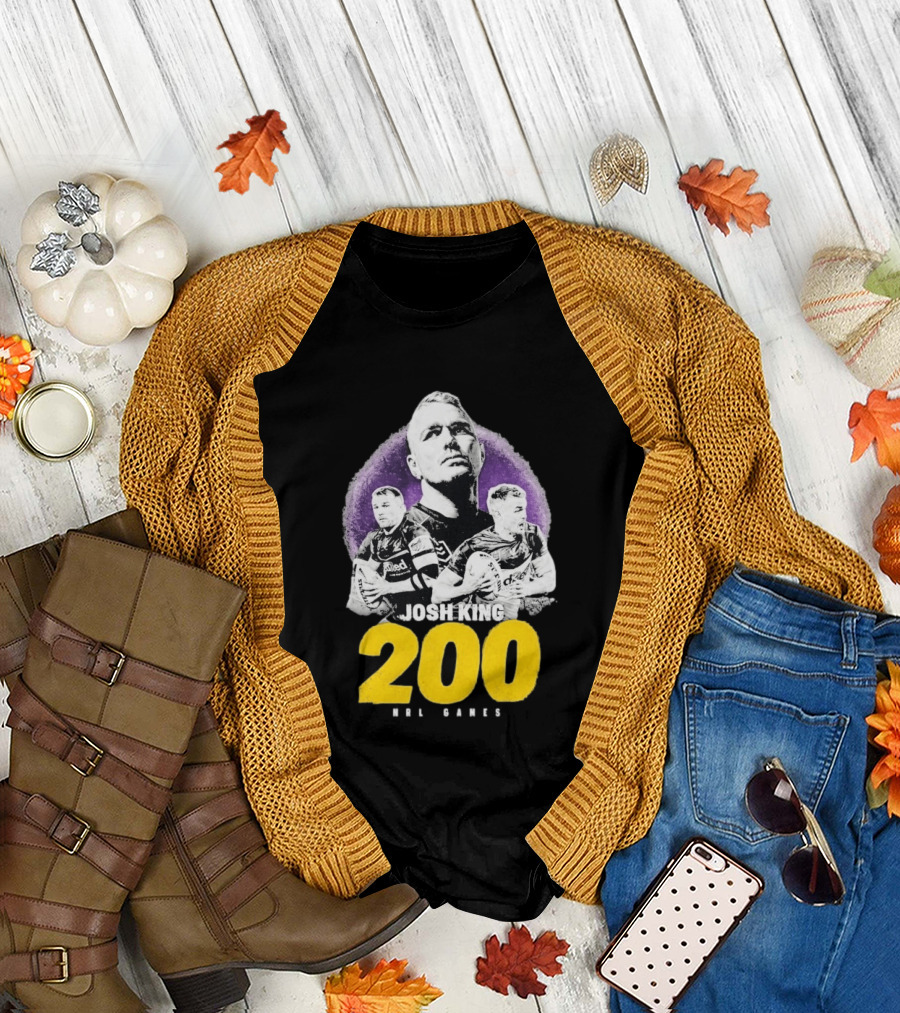 Josh King 200 NRL Games Melbourne Rugby Milestone Celebration T-Shirt