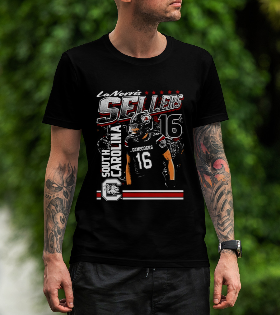 LaNorris Sellers 16 South Carolina Gamecocks Football Player T-Shirt