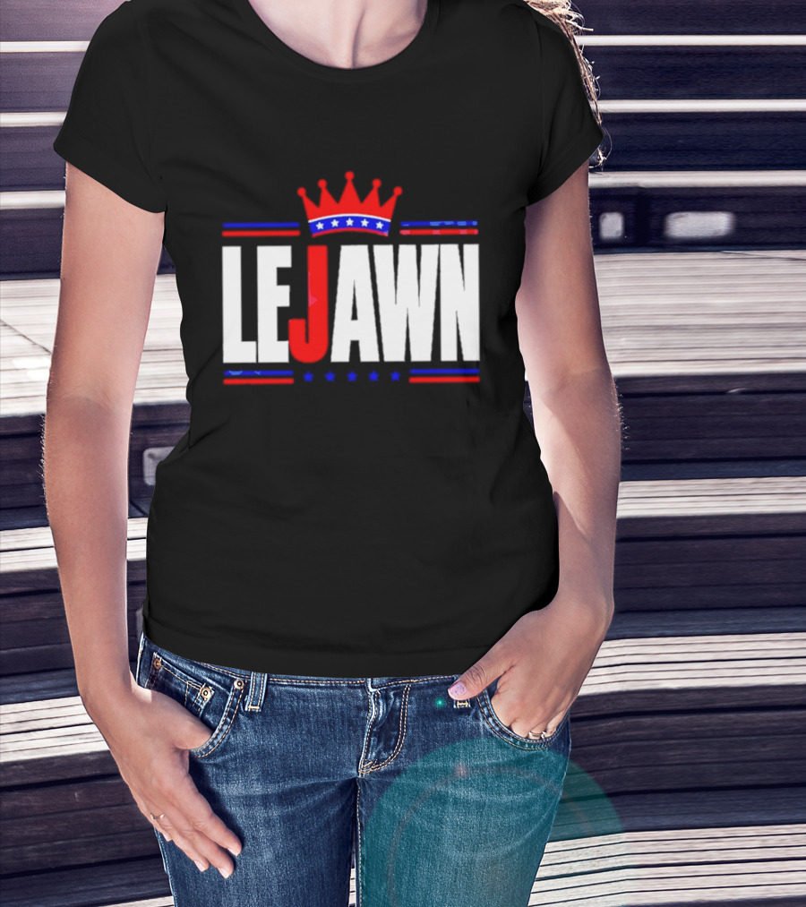 LeJawn Philadelphia Stars Crown Red Blue Stripes T-Shirt