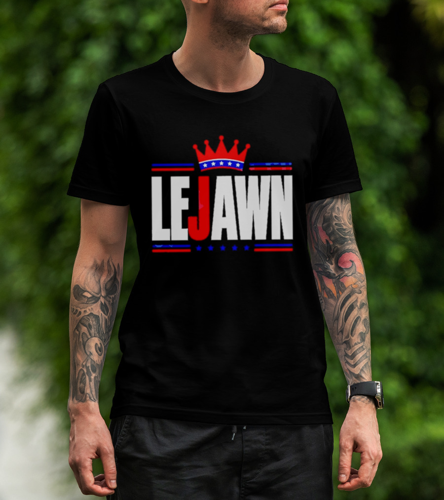 LeJawn Philadelphia Stars Crown Red Blue Stripes T-Shirt