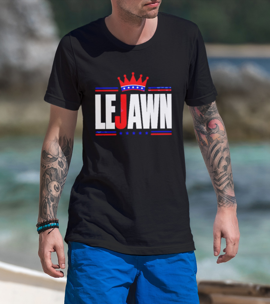 LeJawn Philadelphia Stars Crown Red Blue Stripes T-Shirt