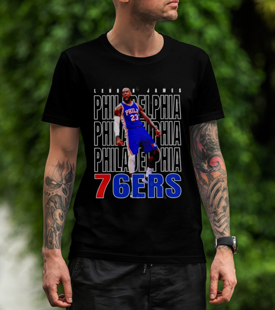 LeBron James Philadelphia 76ers Scream Vintage Style Jersey T-Shirt